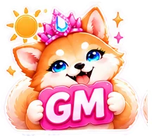 Malibu Inu holding a GM sign
